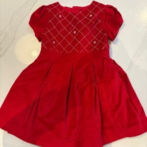 Beautiful Mayoral Red Velvet Girls Dress, Size 4